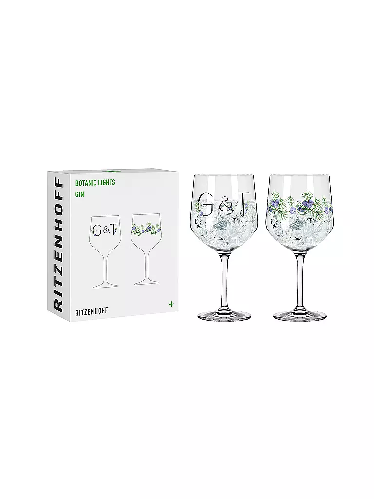 RITZENHOFF | Gin Glas 2-er Set BOTANIC LIGHTS  #5 #6 Design Team | bunt