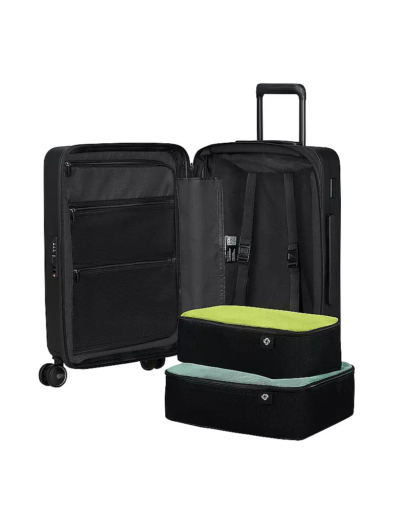 SAMSONITE | Trolley RESTACKED SPINNER 55cm erweiterbar black | hellblau