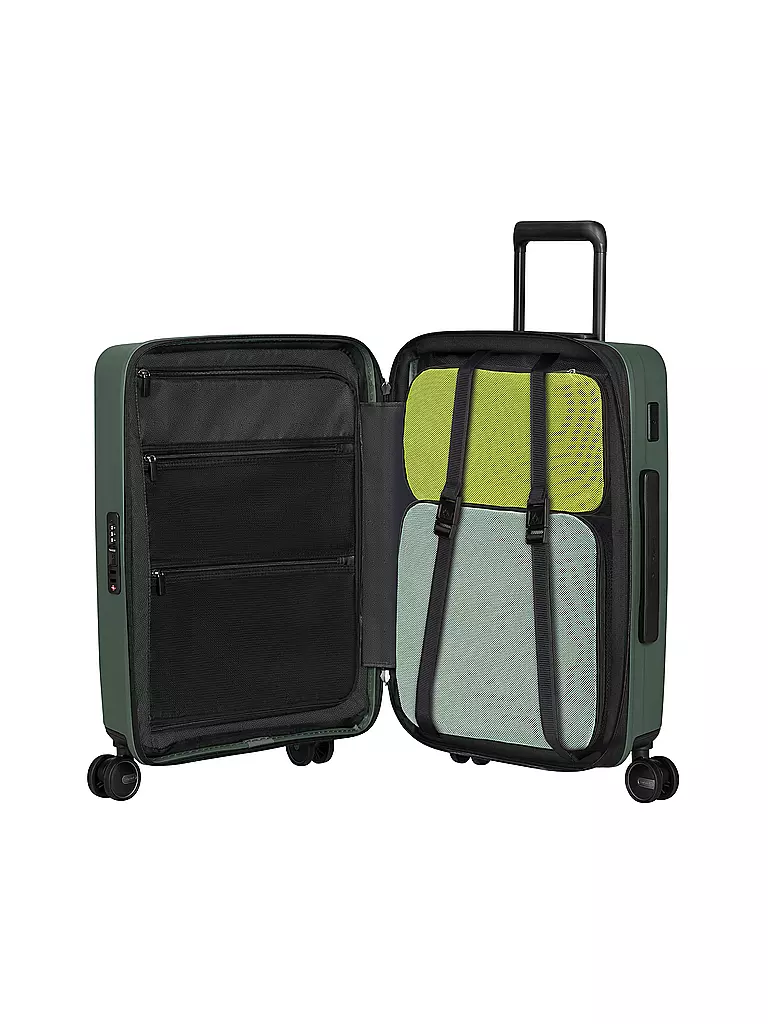 SAMSONITE | Trolley RESTACKED SPINNER 55cm erweiterbar sage | schwarz