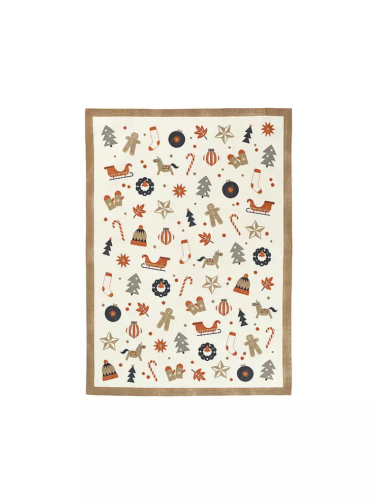 SANDER | Geschirrtuch ALL 4 X-MAS  50x70cm Taupe / Orange | hellbraun