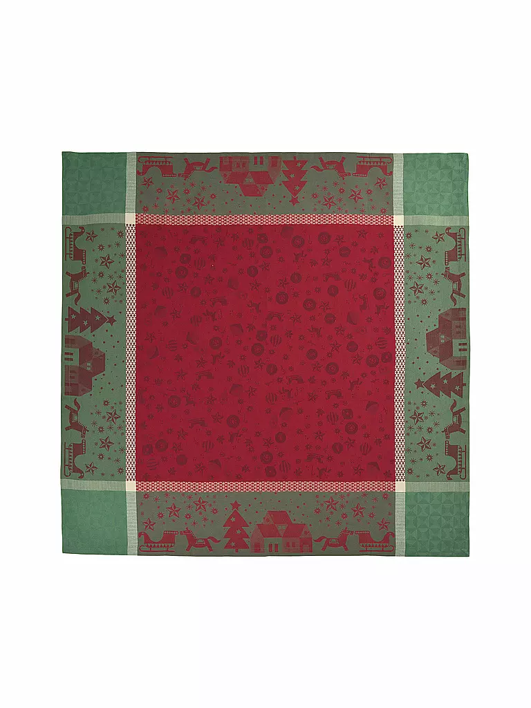 SANDER | Mitteldecke WINTERWONDERLAND 100x100cm Red / Green | rot