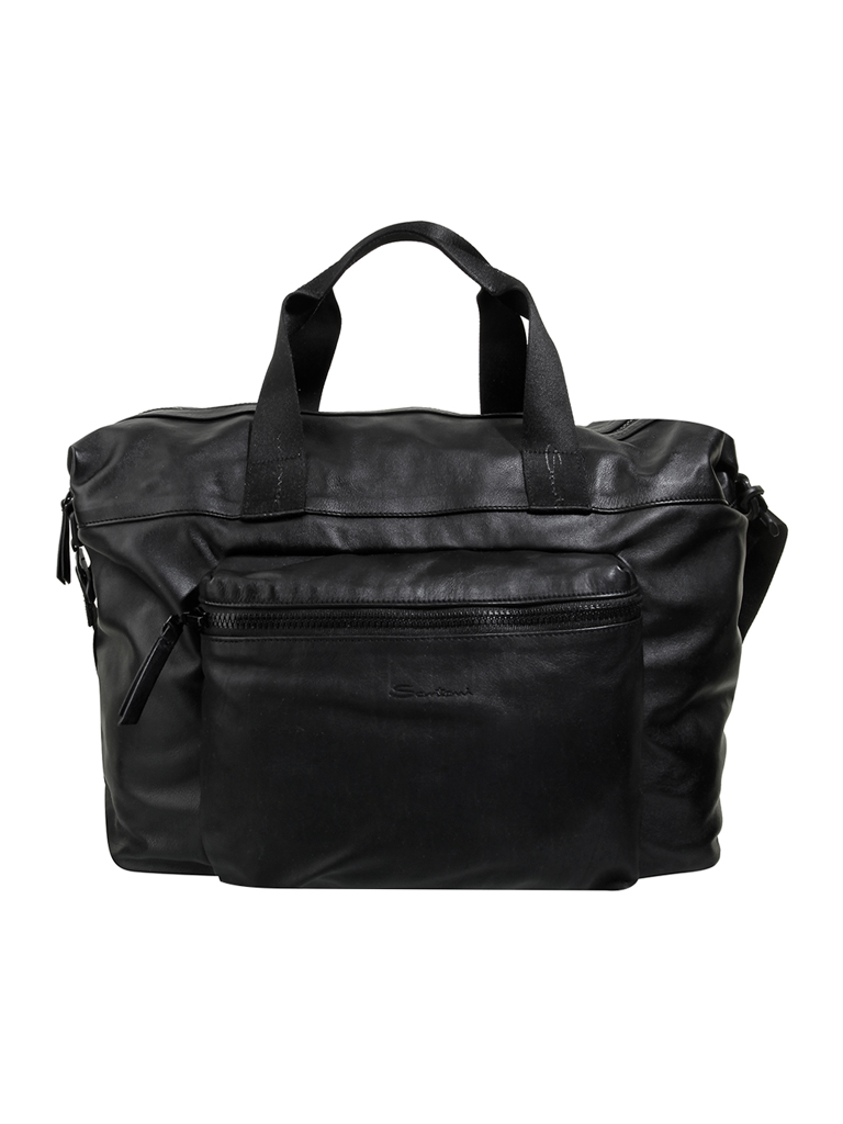 SANTONI | Ledertasche - Weekender  "Porta" | schwarz