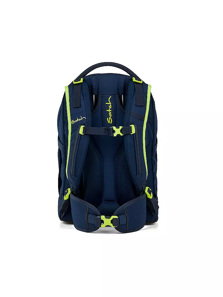 SATCH | Schulrucksack Pack Toxic Yellow | dunkelblau