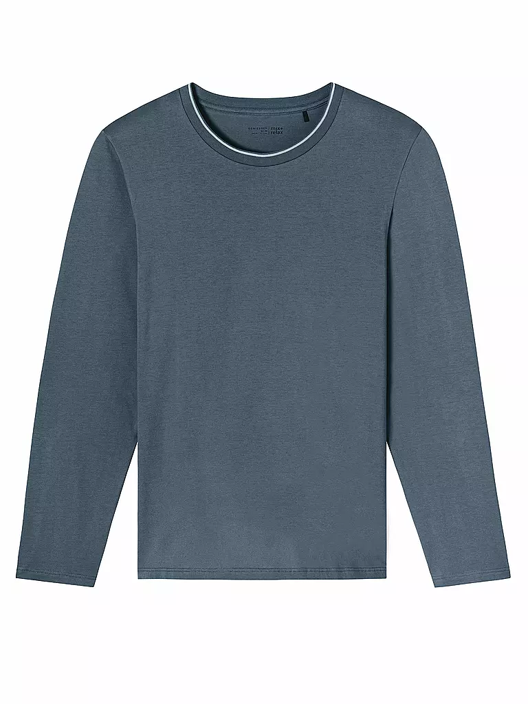 SCHIESSER | Pyjama Langarmshirt | blau