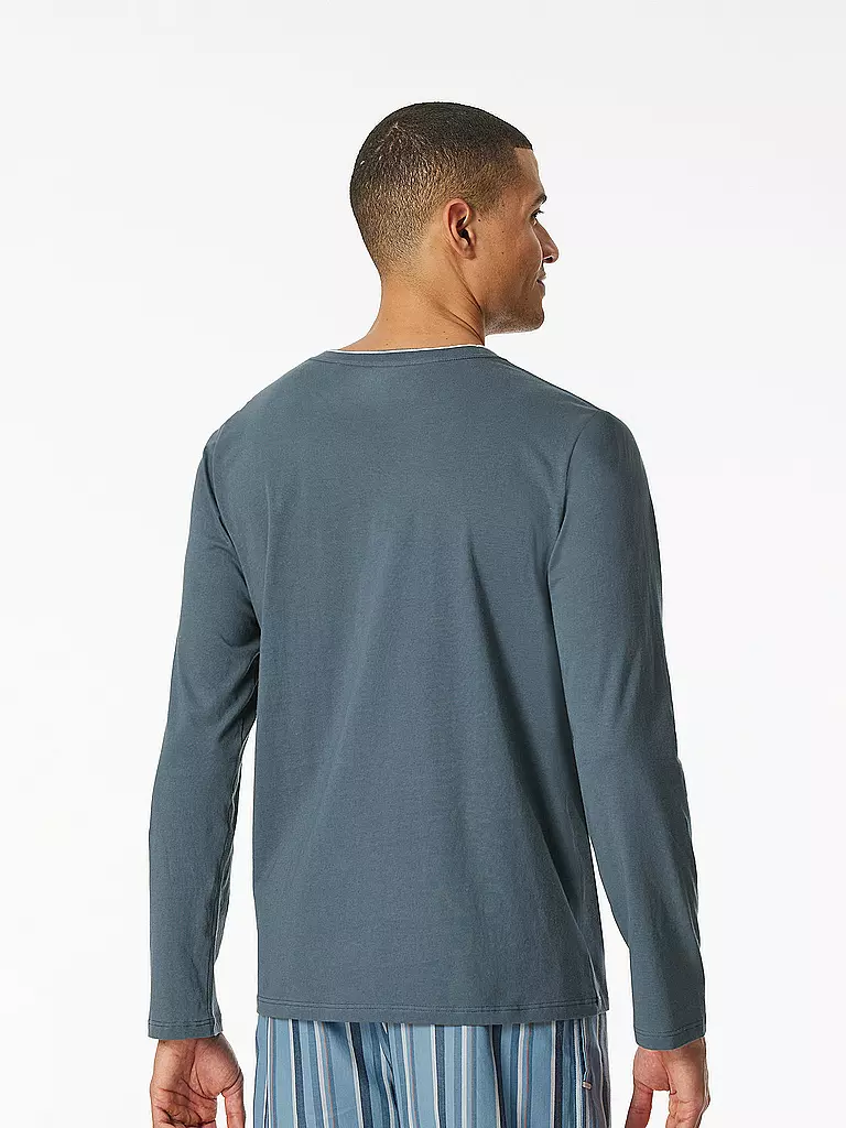 SCHIESSER | Pyjama Langarmshirt | hellblau