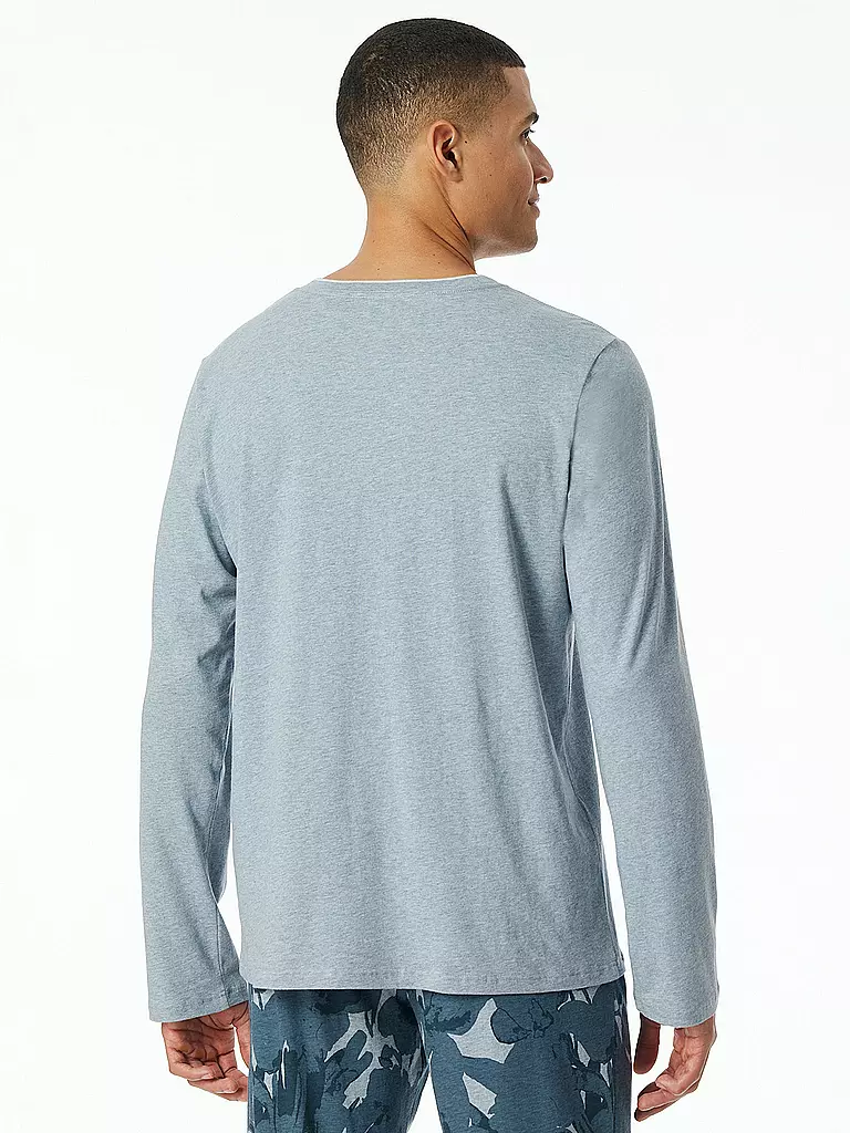 SCHIESSER | Pyjama Langarmshirt | dunkelblau