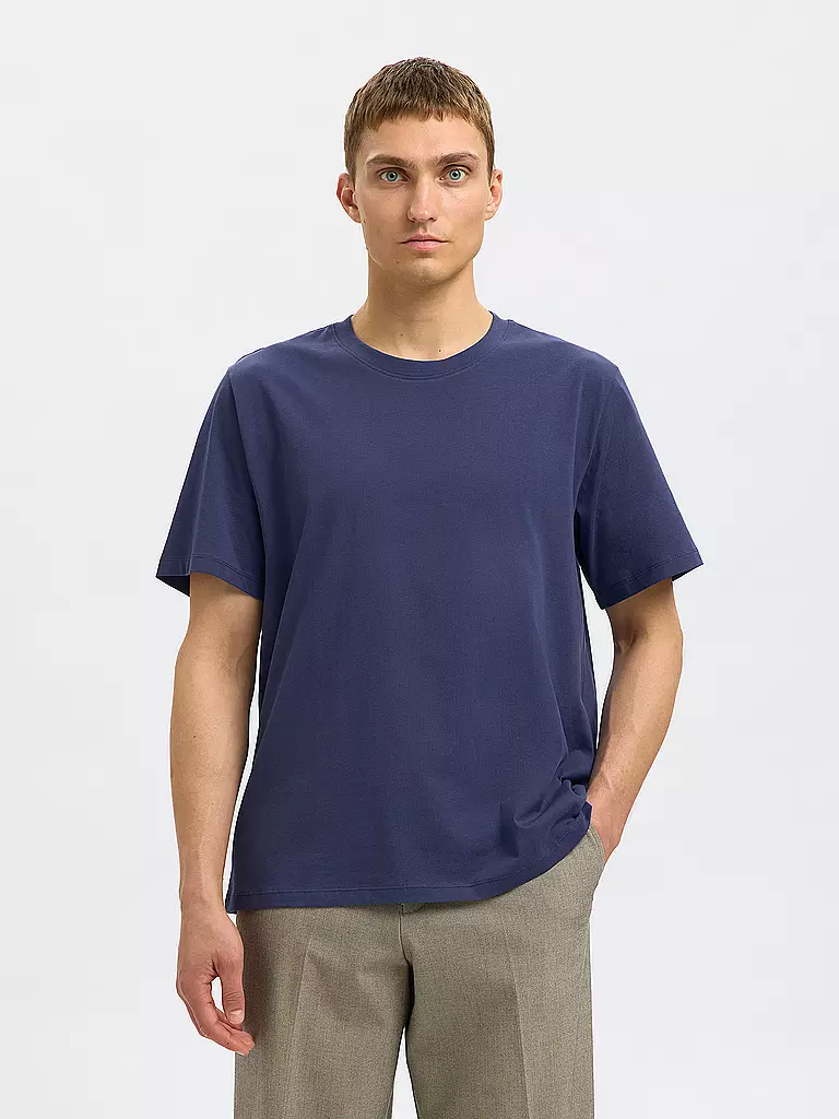 SELECTED | T-Shirt SLHASPEN | blau