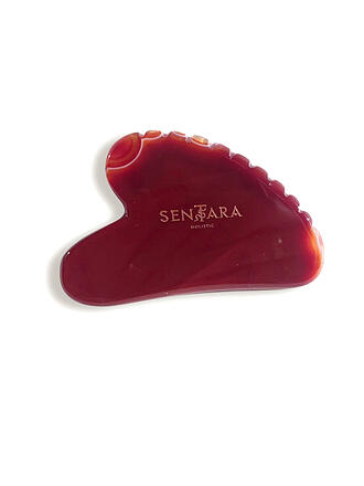 SENTARA | Massagestein - Gua Sha Herz mit Zähnen Cornaline Rot