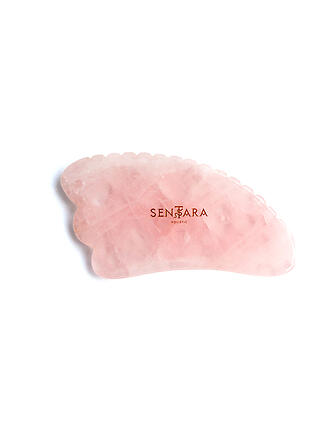 SENTARA | Massagestein - Gua Sha Horn mit Zahn Rose Quartz 