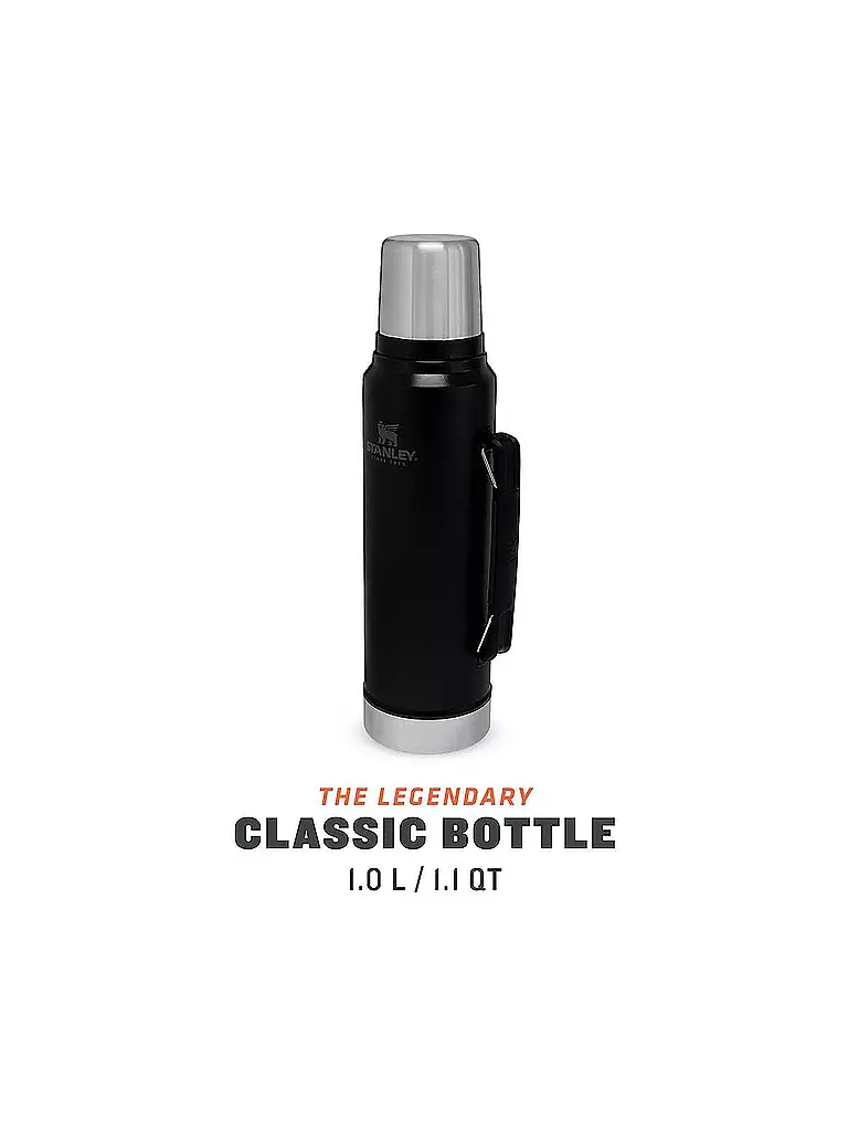 STANLEY | Isolierflasche - Thermosflasche Classic Legendary Bottle 1,l Schwarz | orange