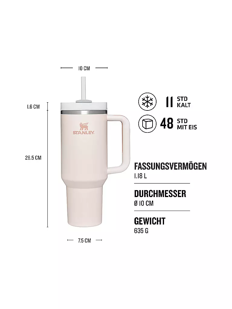 STANLEY | Isolierflasche - Thermosflasche Quencher H2.0 FlowState™ Tumbler 1,2L Rose Quartz | rosa