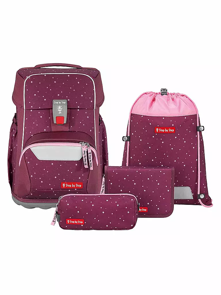 STEP BY STEP | Schultaschen Set 4tlg BASIS Berry Stars   | beere