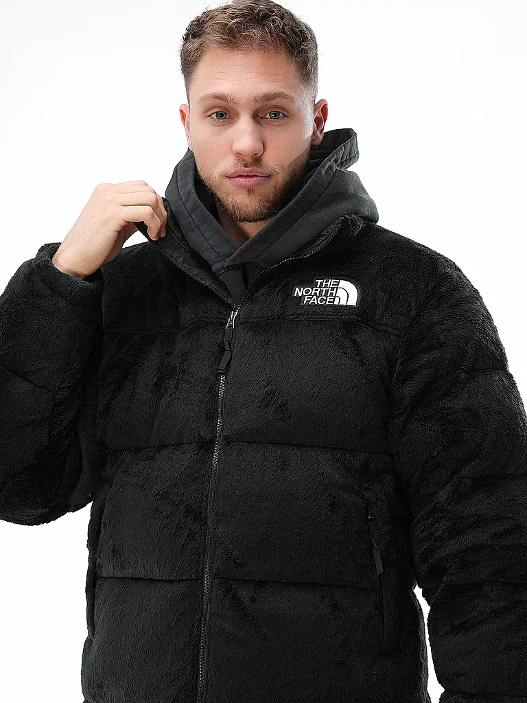 THE NORTH FACE | Daunensteppjacke in Felloptik NUPTSE | schwarz