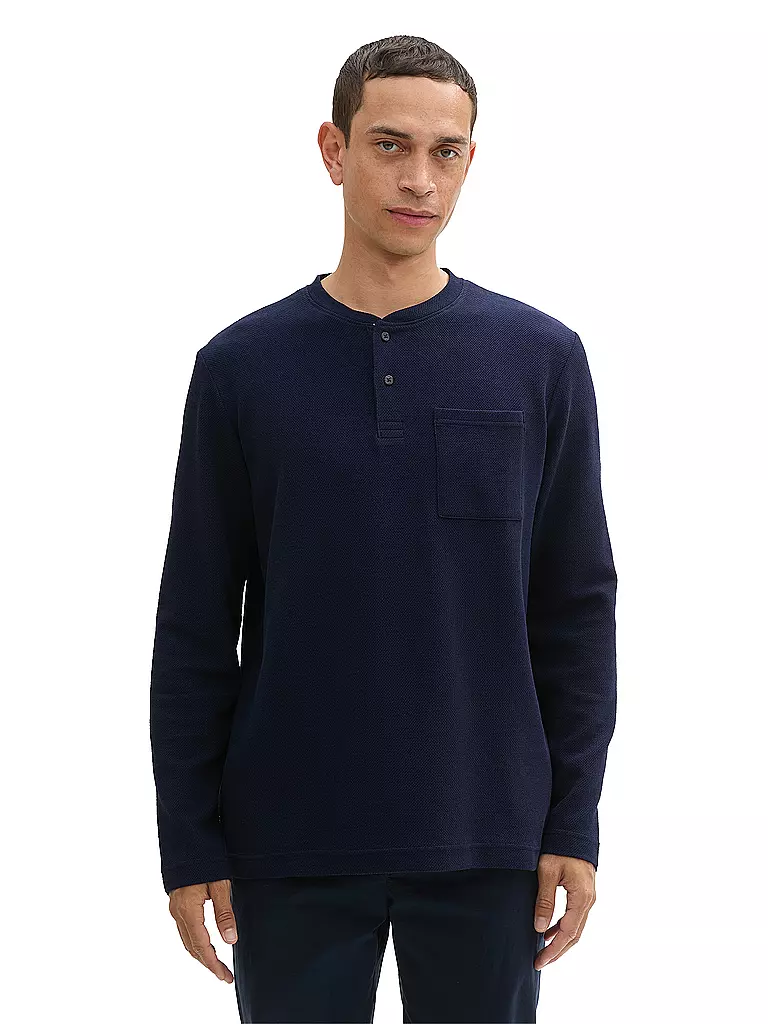 TOM TAILOR | Pullover HENLEY | dunkelblau