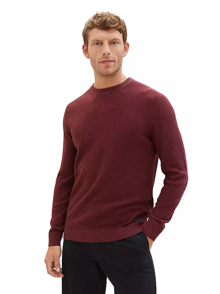 TOM TAILOR | Pullover | dunkelrot