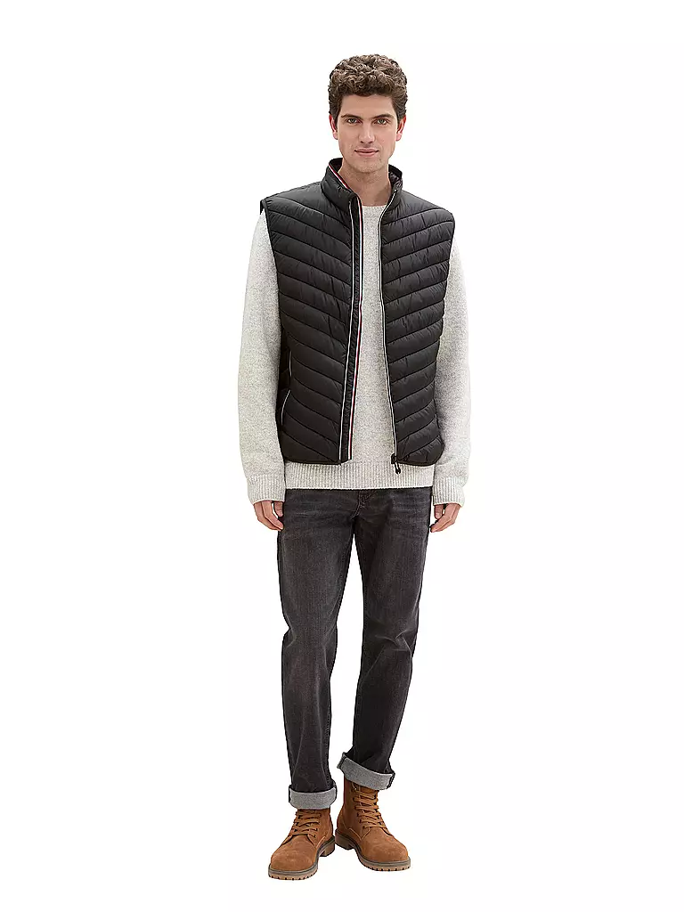 TOM TAILOR | Steppgilet | schwarz