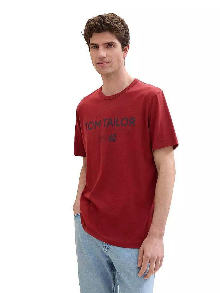 TOM TAILOR | T-Shirt  | dunkelrot