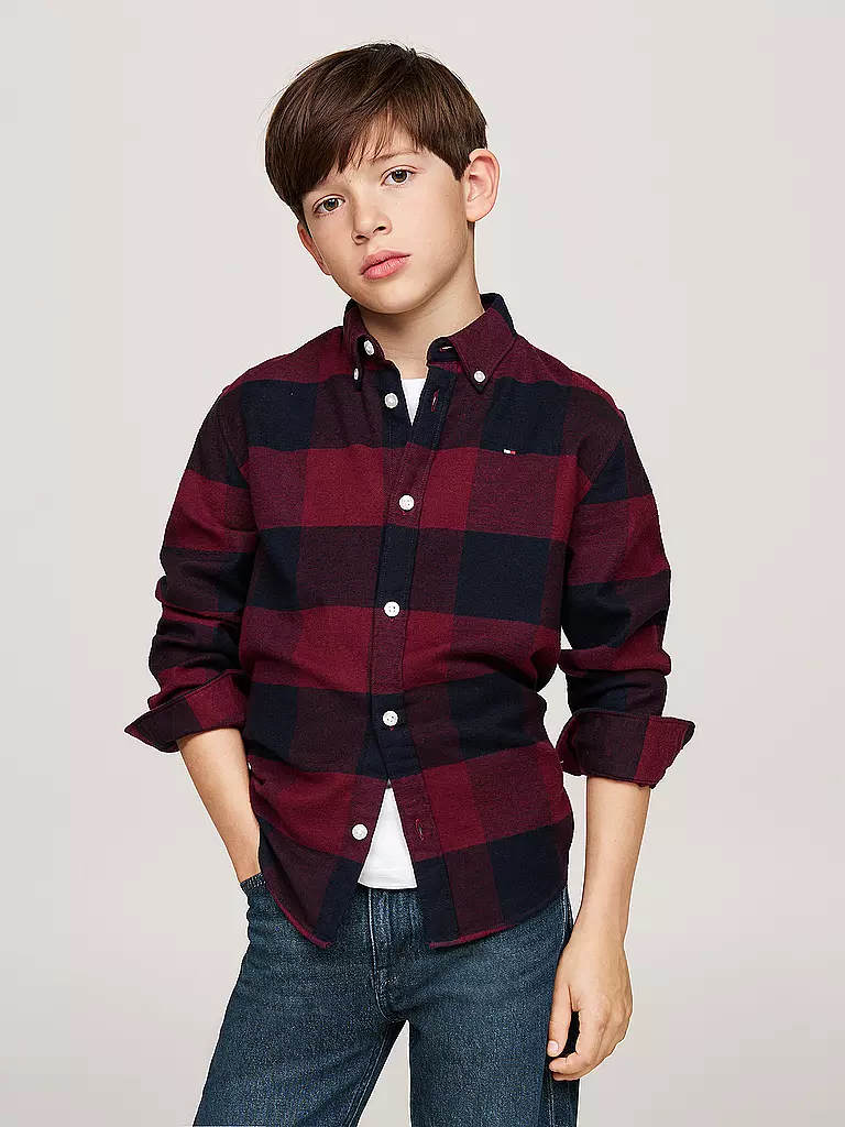 TOMMY HILFIGER | Jungen Hemd | dunkelrot