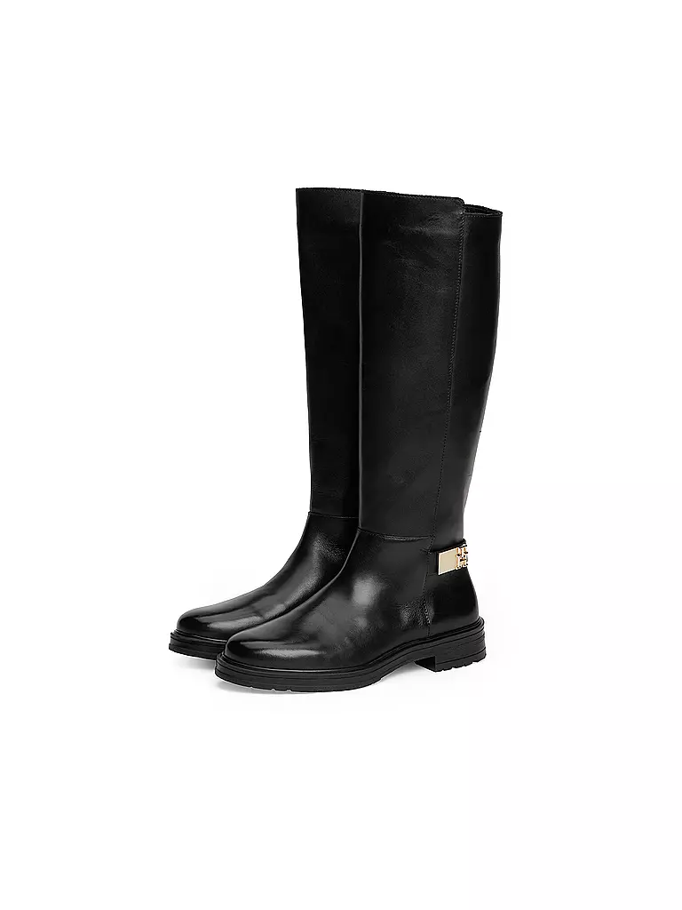 TOMMY HILFIGER | Lederstiefel  | schwarz