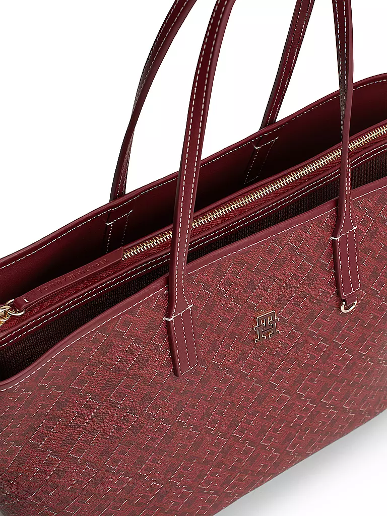 TOMMY HILFIGER | Ledertasche - Shopper TH MONOPLAY LEATHER TOTE | rot