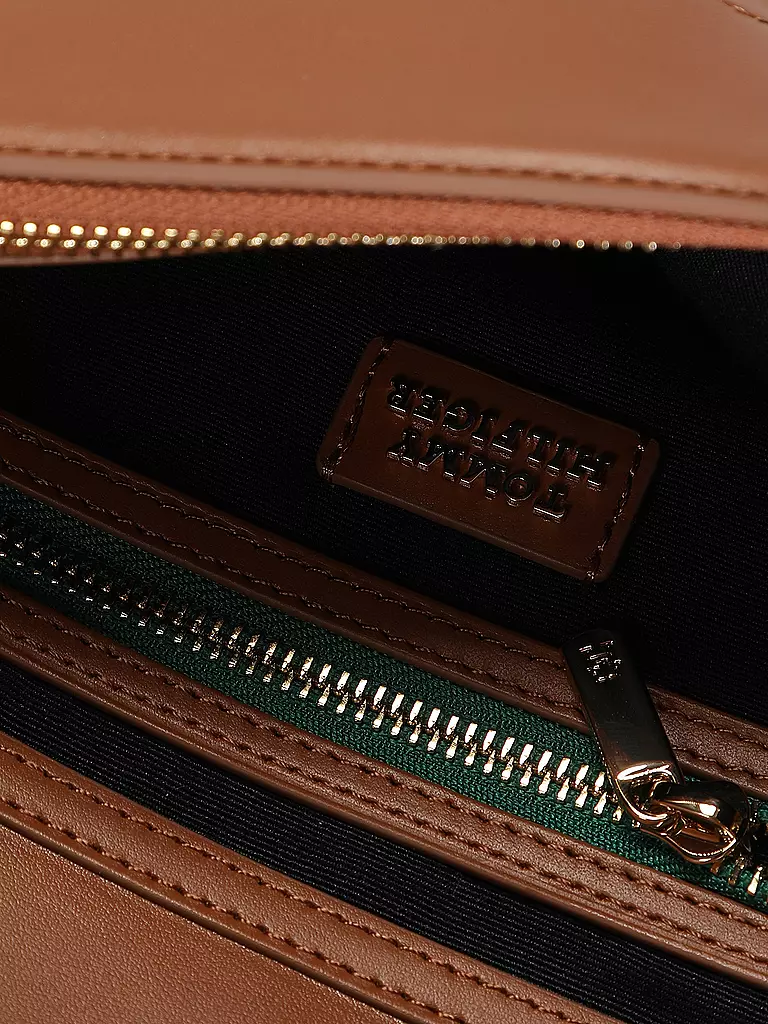 TOMMY HILFIGER | Ledertasche - Umhängetasche LUXE LEATHER | braun