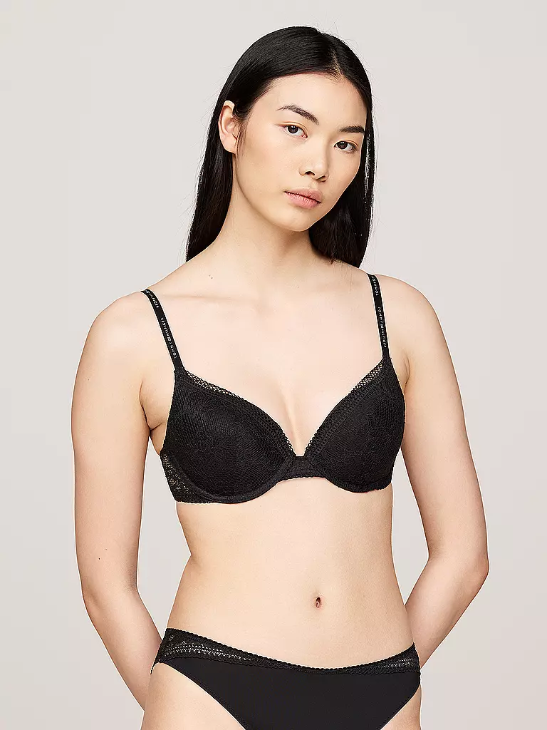 TOMMY HILFIGER | Push Up BH PLUNGE black  | schwarz