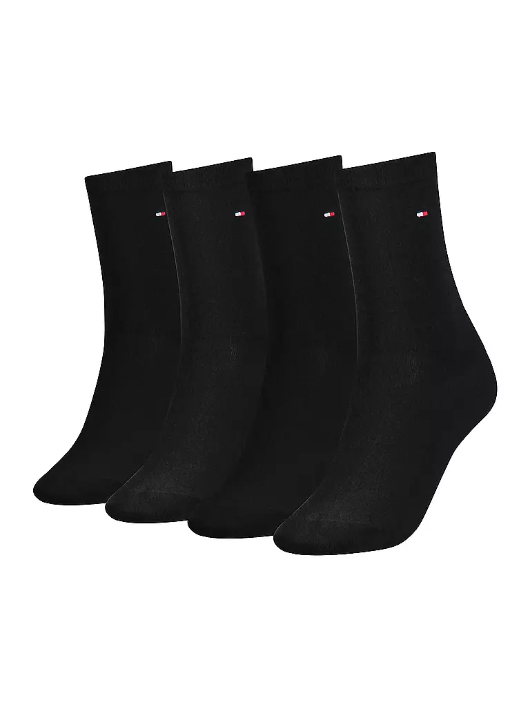 TOMMY HILFIGER | Socken 4er Pkg. Black  | schwarz