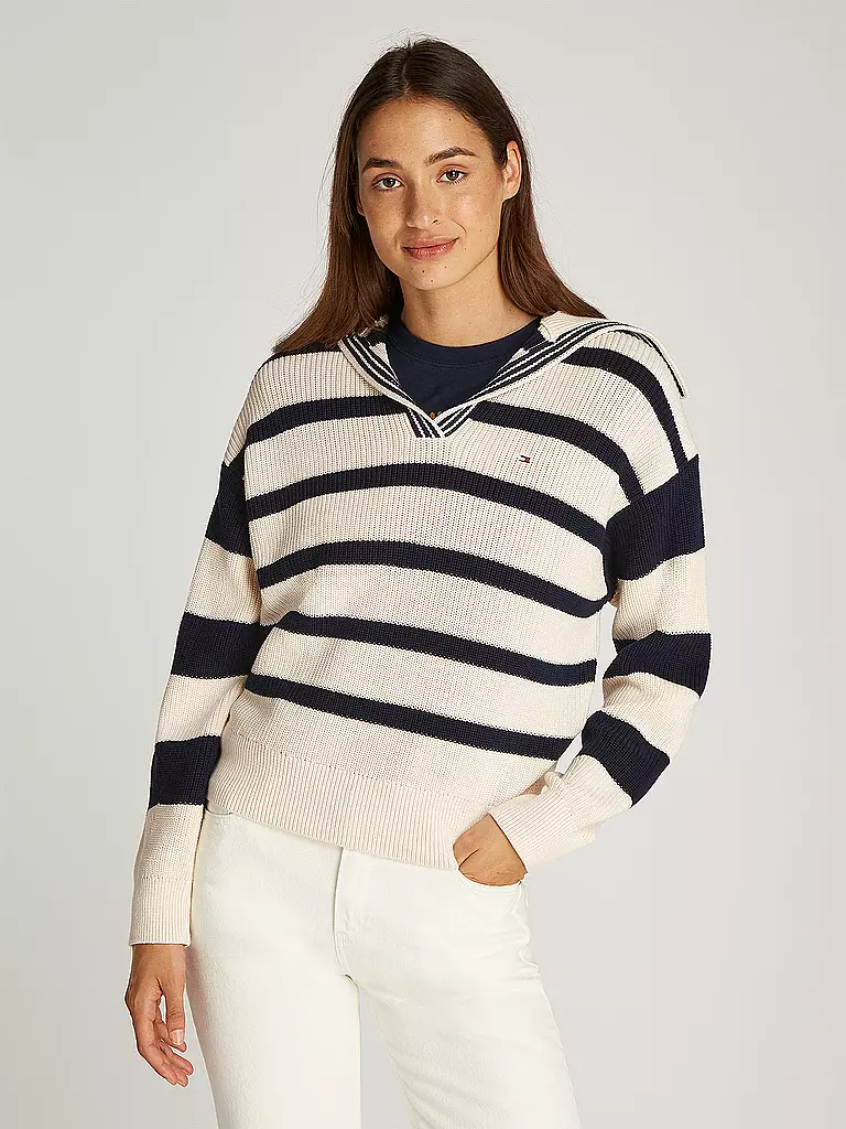 TOMMY HILFIGER | Troyer Pullover | weiss