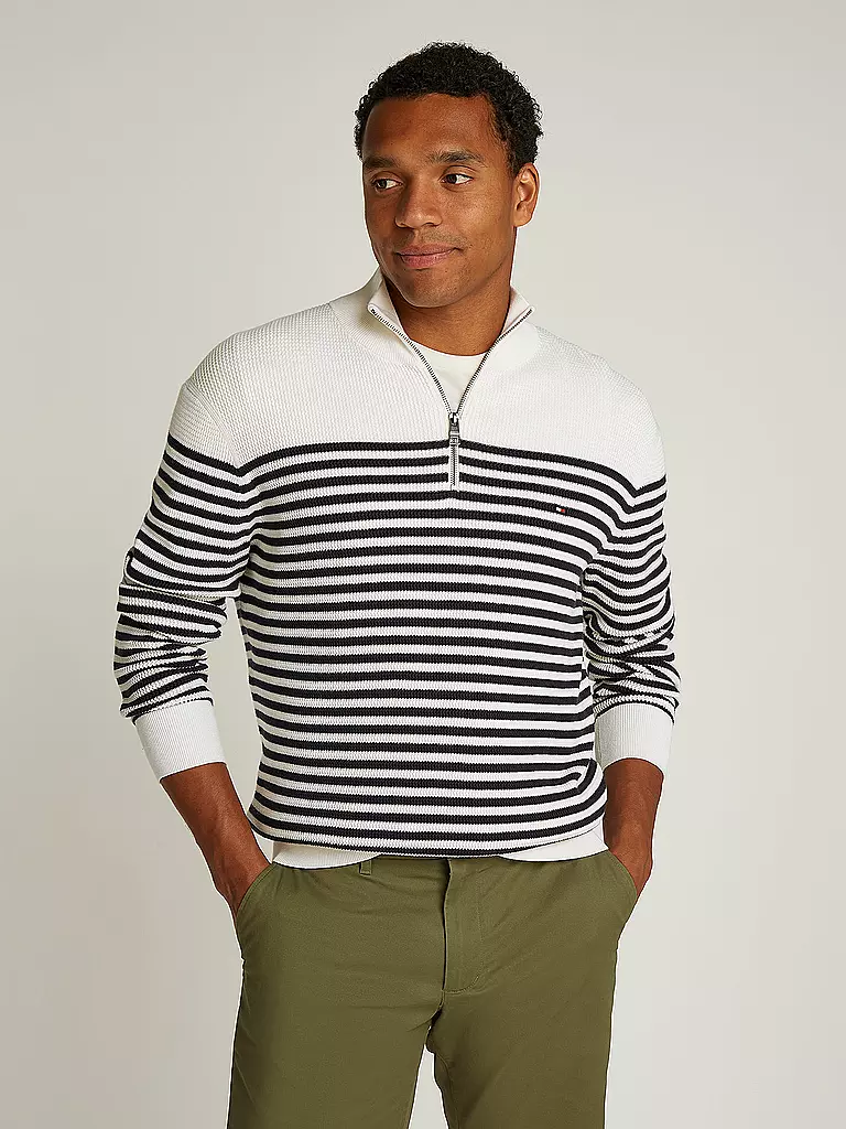 TOMMY HILFIGER | Troyer Pullover | weiss