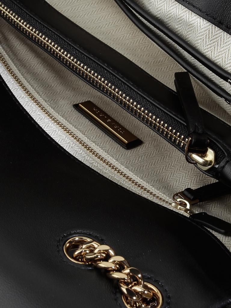 TORY BURCH | Ledertasche - Schultertasche "Kira Chevron" | schwarz