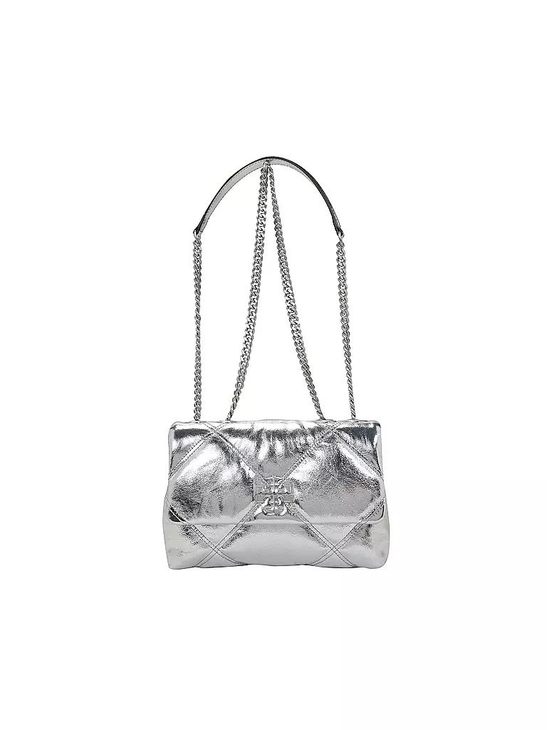 TORY BURCH | Ledertasche - Umhängetasche KIRA Small | silber