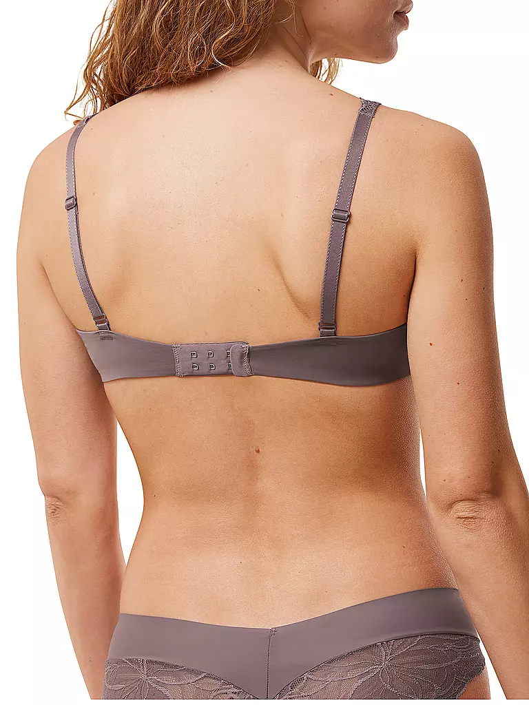 TRIUMPH | BH mit Bügel BODY MAKE-UP ILLUSION LACE  pigeon grey | dunkelrot