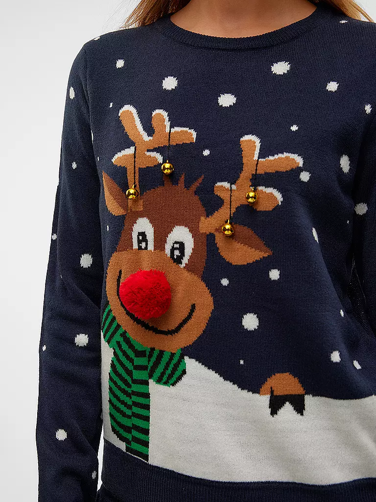 VERO MODA | Pullover  VMSNOWY DEER | dunkelblau