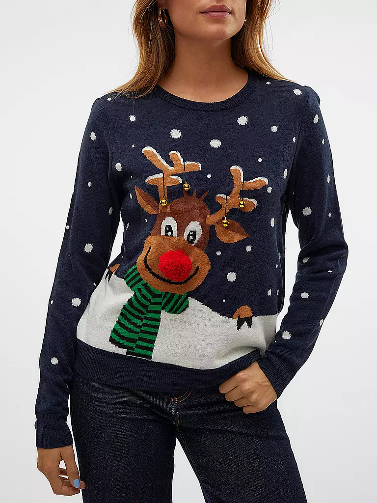 VERO MODA | Pullover  VMSNOWY DEER | dunkelblau