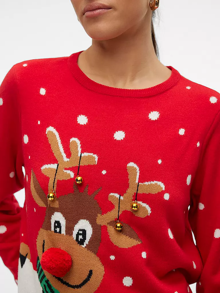 VERO MODA | Pullover  VMSNOWY DEER | rot