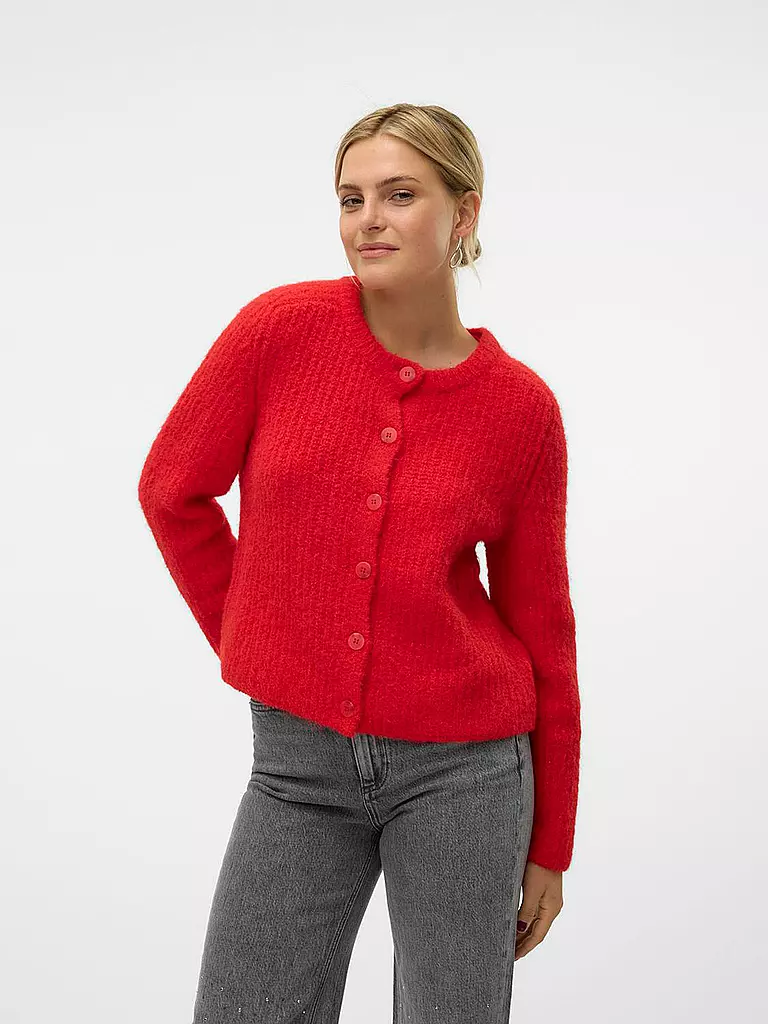 VERO MODA | Strickjacke  VMAWSOME | rot