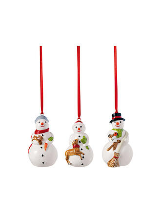 VILLEROY & BOCH | Weihnachtsornament 3tlg. 5x5x8cm SCHNEEHÄNNER 