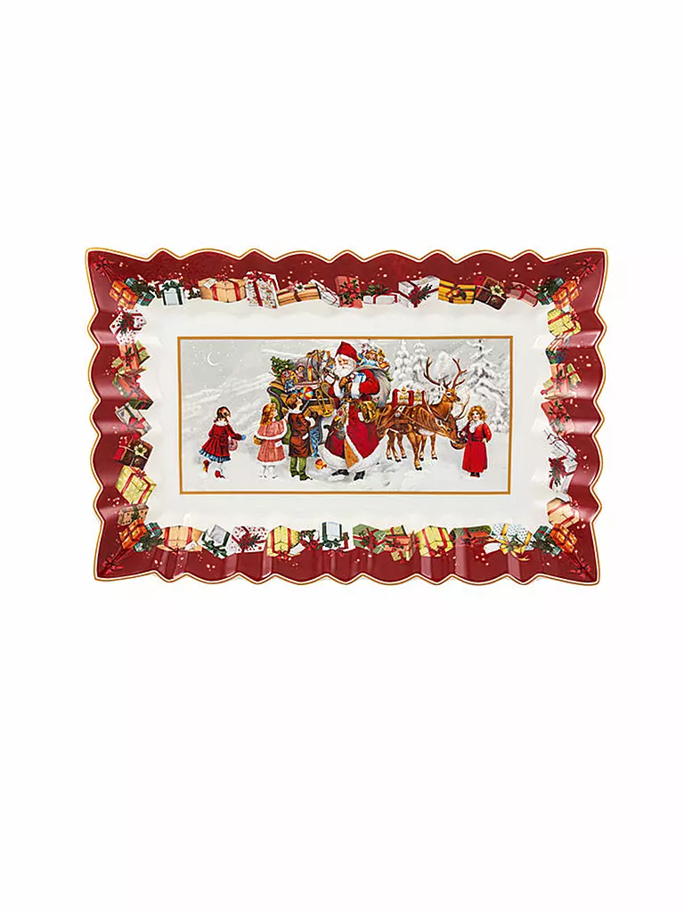 VILLEROY & BOCH | Toy's Fantasy Kuchenplatte eckig, Santa und Kinder 35x23x3,5cm | bunt