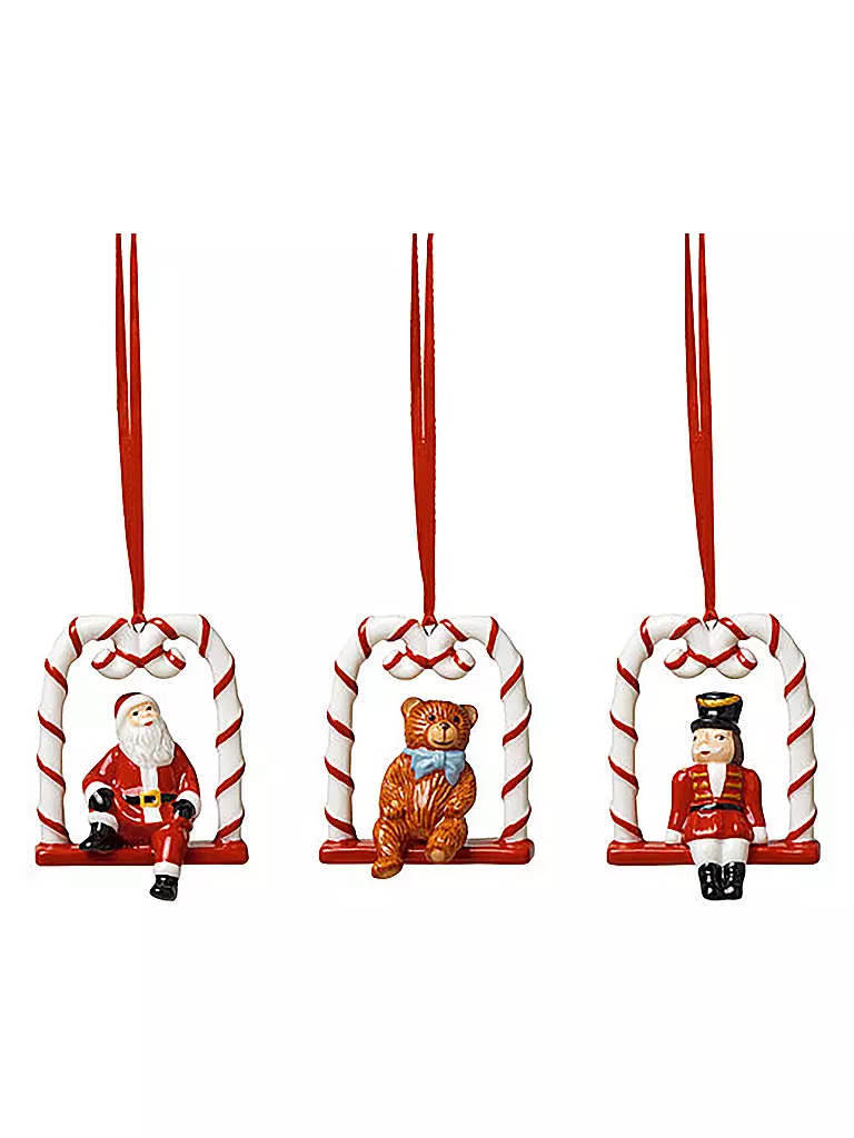 VILLEROY & BOCH | Weihnachtsschmuck Nostalgic Ornaments Ornamente Harlekin,Teddy und Santa 3tlg. | bunt