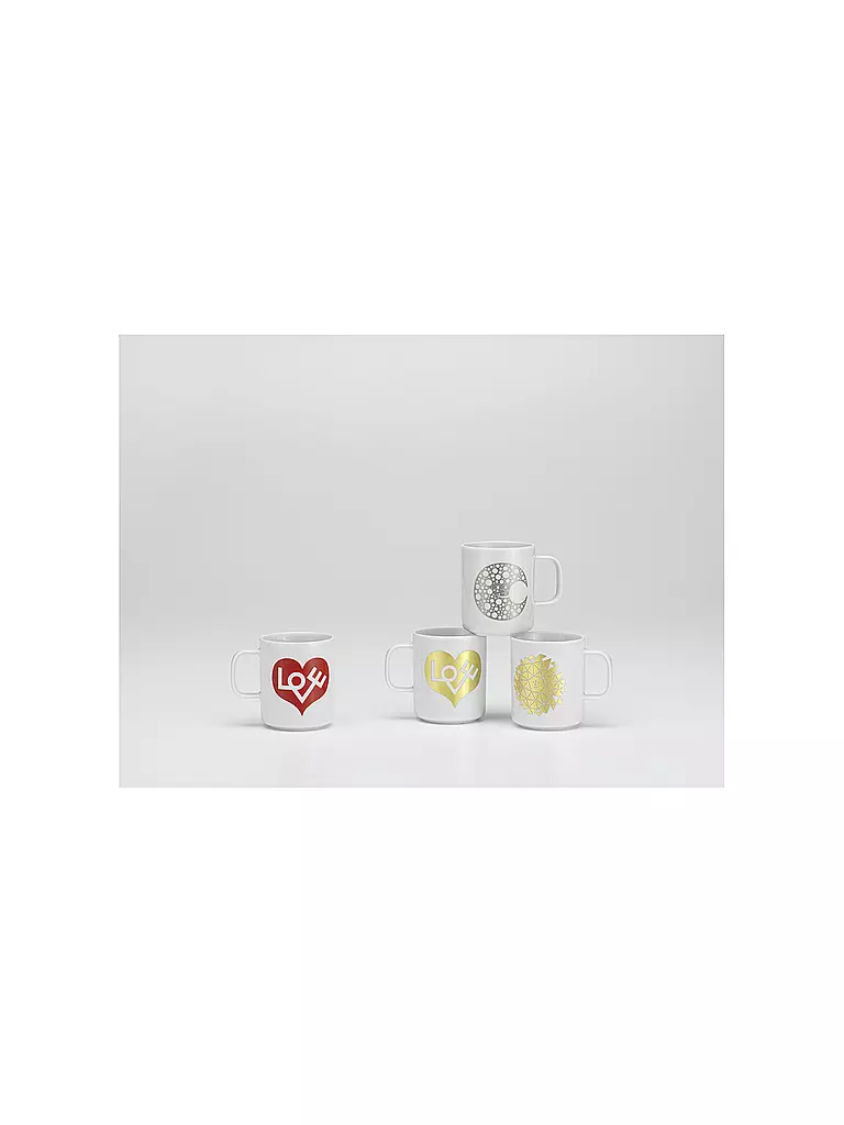 VITRA | Henkelbecher - Tasse Coffee Mug  Love Heart Rot | silber