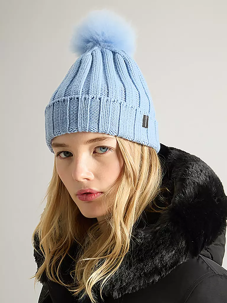 WOOLRICH | Mütze - Haube | hellblau