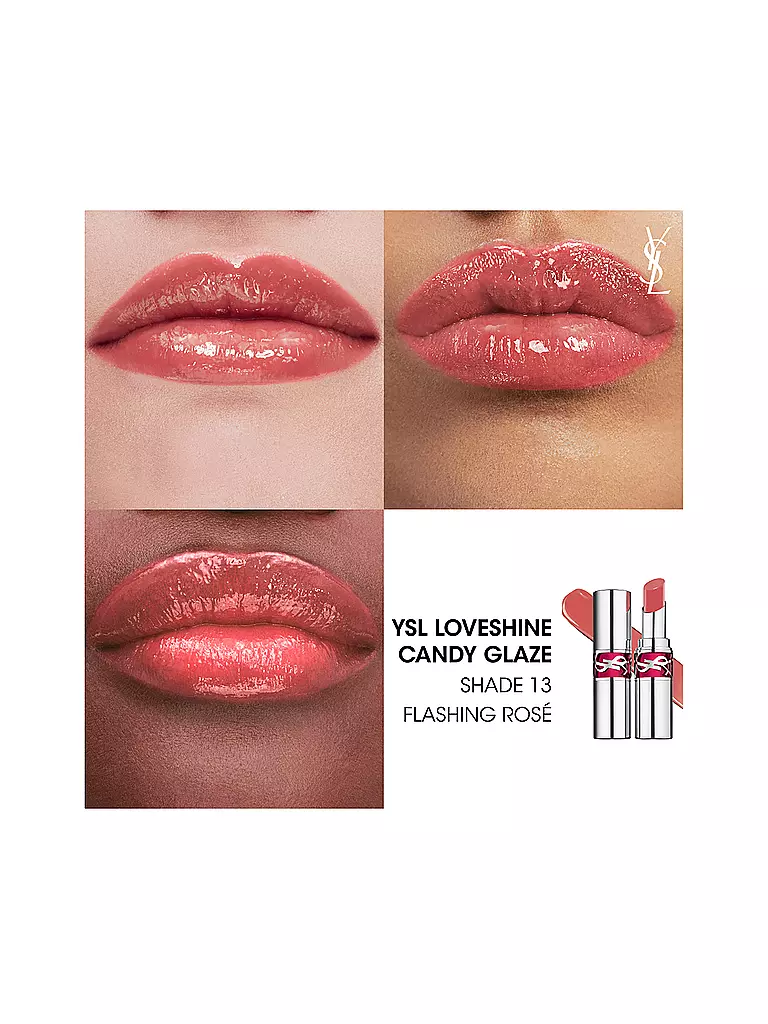 Yves Saint Laurent Loveshine Candy Glaze Lipgloss Stick Flashing Rose Rosa