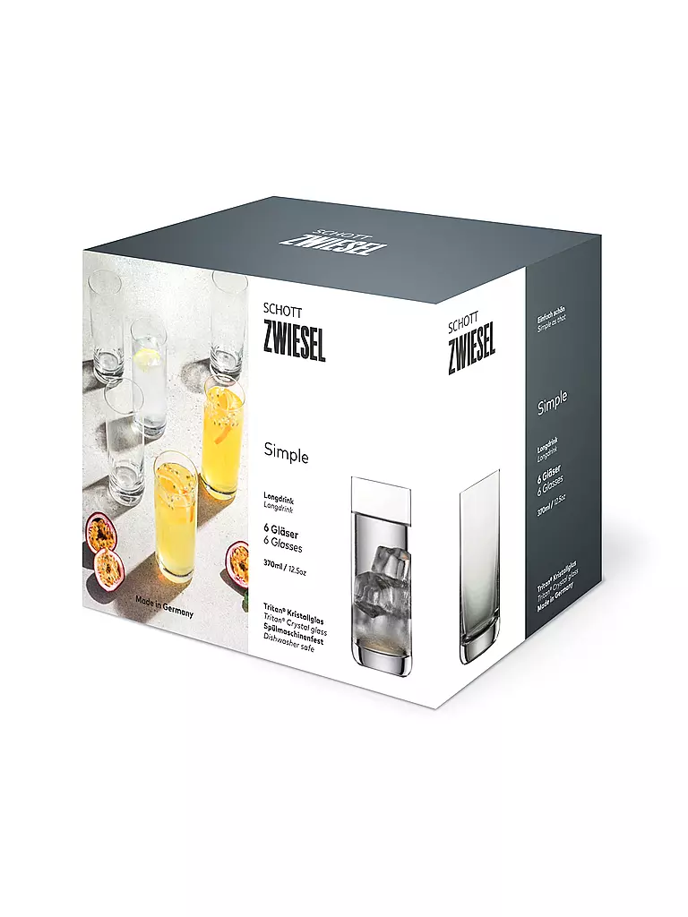 ZWIESEL GLAS | Longdrinkglas 6er Set SIMPLE 370ml | transparent